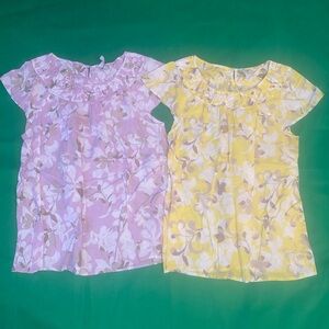 Old Navy Floral Blouses in Lavender and Yellow